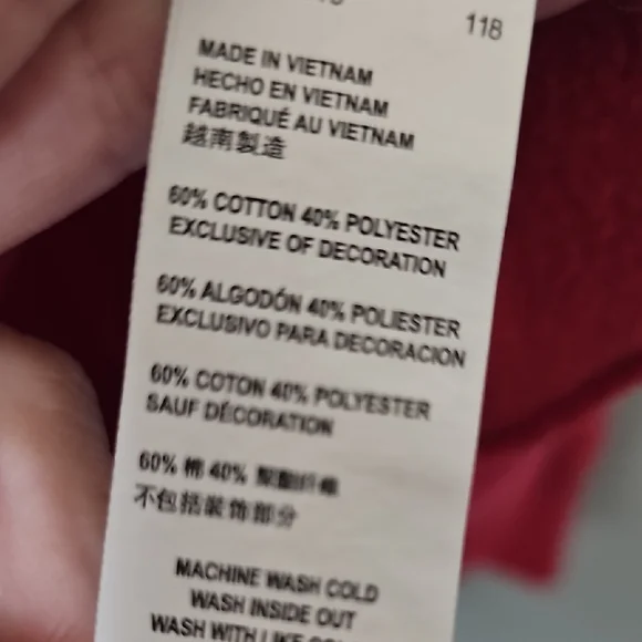 Levi's Bold Red Kid's Hoodie Size Medium - Picture 4 of 6